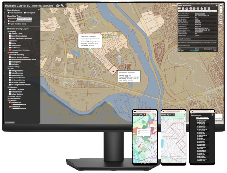 Richland County Dataviewer, desktop and mobile